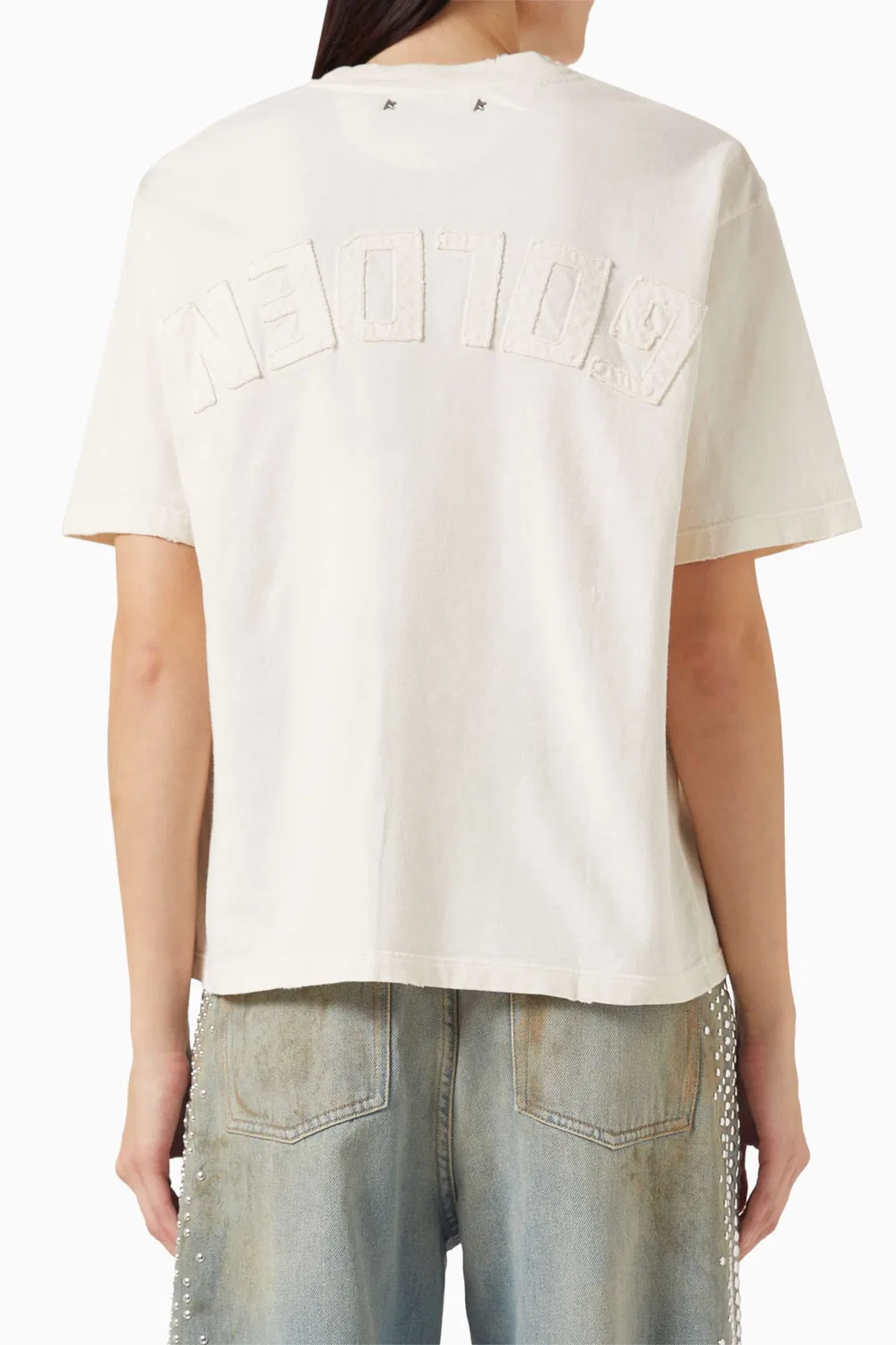 Футболка свободного кроя Reverse Logo Boxy GOLDEN GOOSE — фото 3