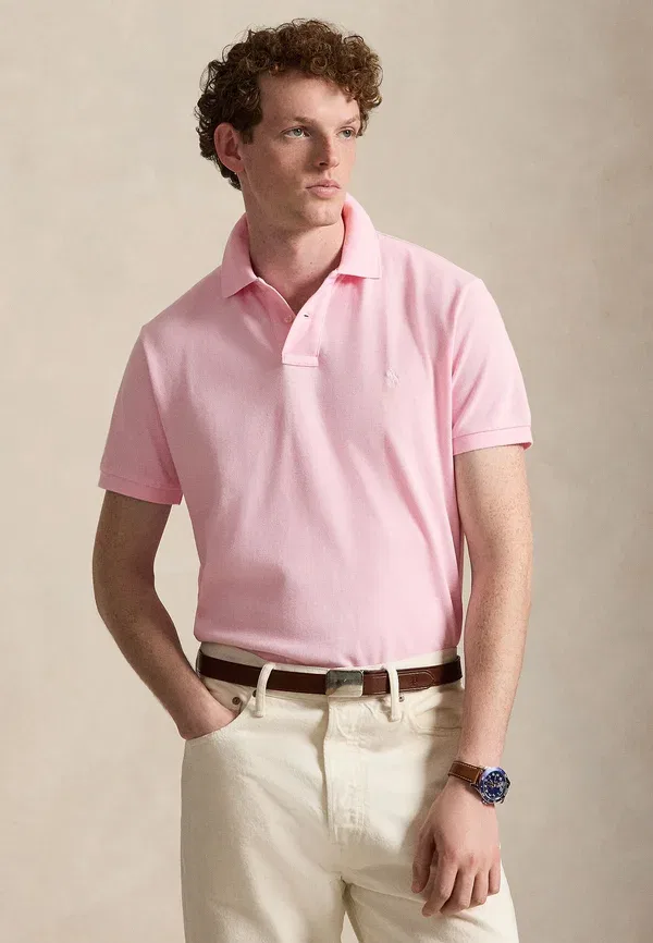 Поло хлопковое Slim fit polo shirt Polo Ralph Lauren, Bath Pink, розовый