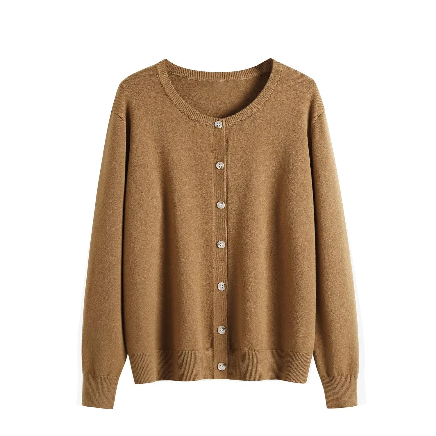 Женский легкий кардиган с V-образным вырезом, Dark Khaki