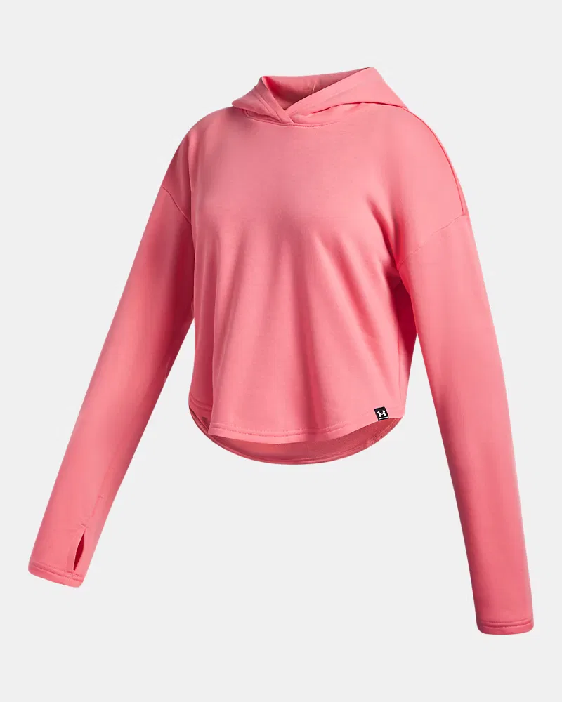 Детское худи из легкого футера с быстросохнущей тканью UA Rival UnderArmour, Bittersweet Pink/White — фото 3
