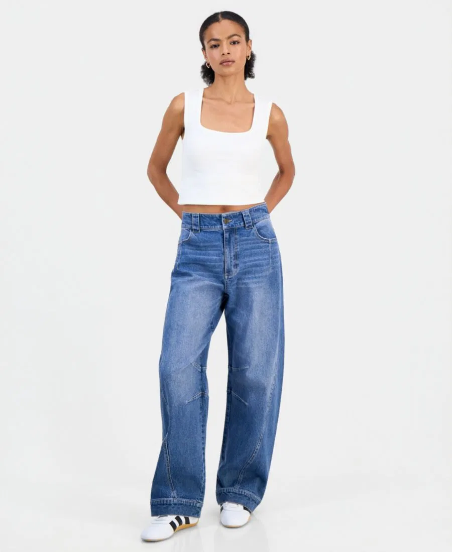 Джинсы с широкими штанинами-бабочкой FVR DRM, Medium Wash