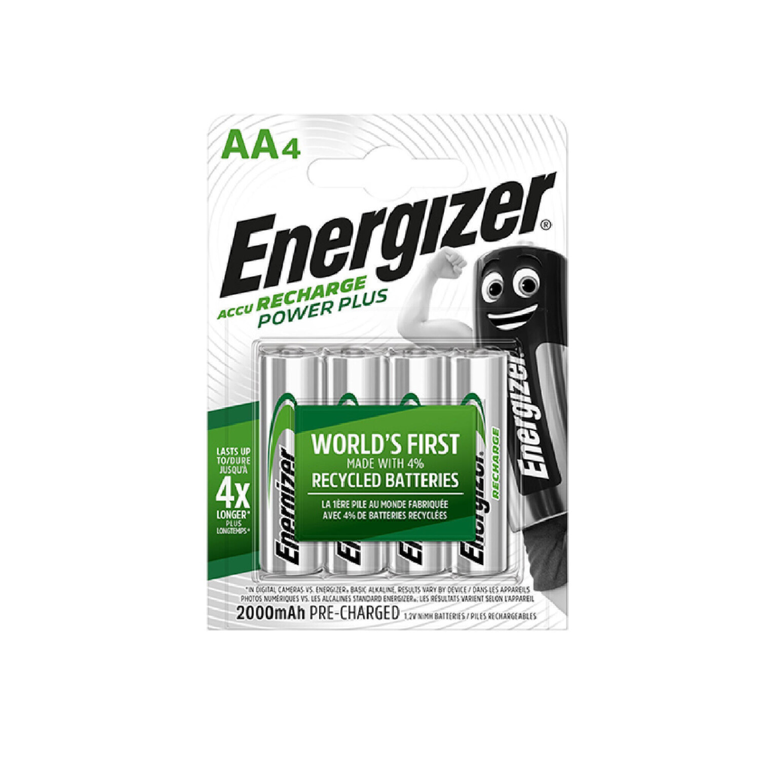 

Батарейки Energizer NiMH 4 AA/HR6 2000 мАч, серебряный