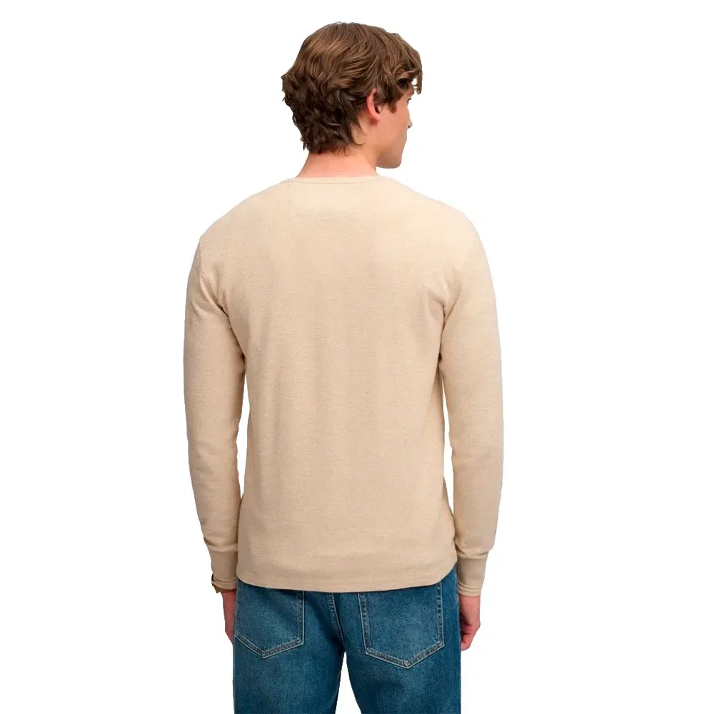 Мужской свитшот из вафельного трикотажа Mini Slub Waffle Grandad Superdry, Beige — фото 2