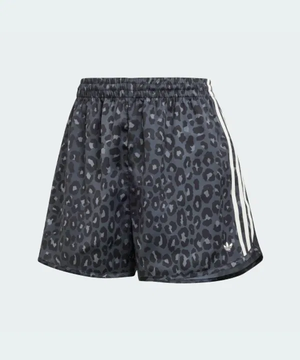 Шорты из сатина с леопардовым принтом, Adidas, charcoal
