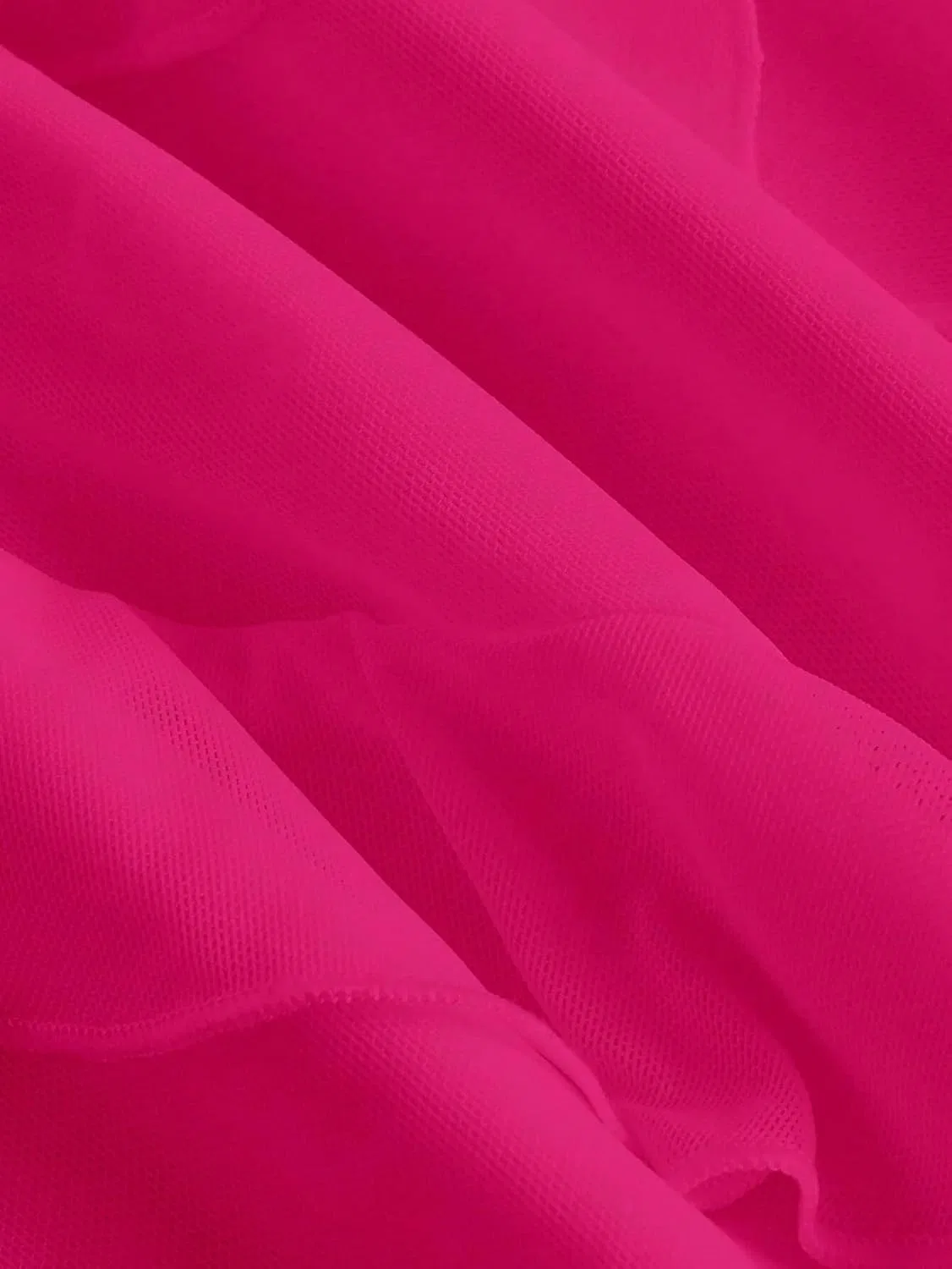 Женское асимметричное платье-комбинация с рюшами на бретельках, Hot Pink — фото 4
