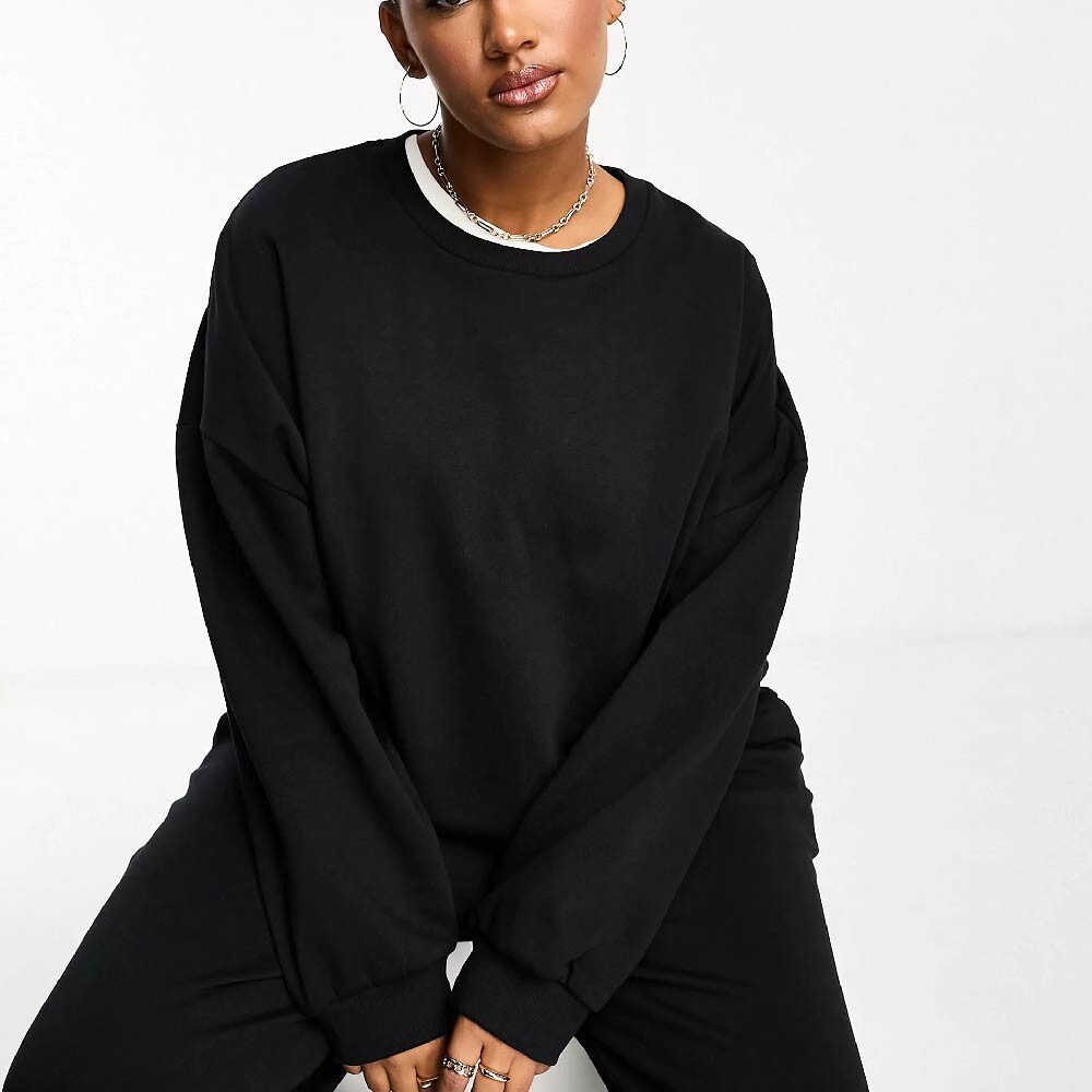 

Свитшот Asos Design Curve Oversized, черный