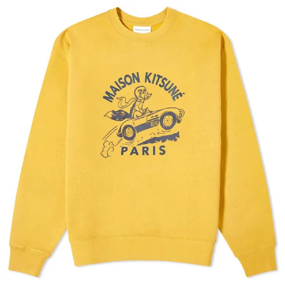 

Толстовка Maison Kitsune Racing Fox Comfort Crew, желтый