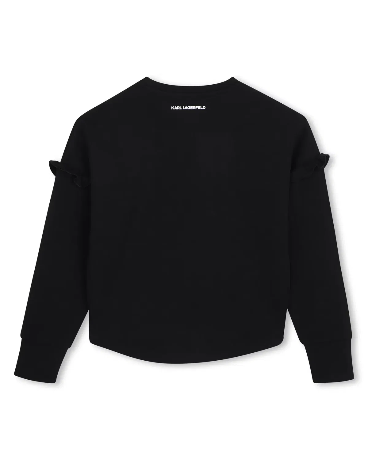 Детское худи для девочек с принтом Karl Lagerfeld Kids, Negro — фото 3