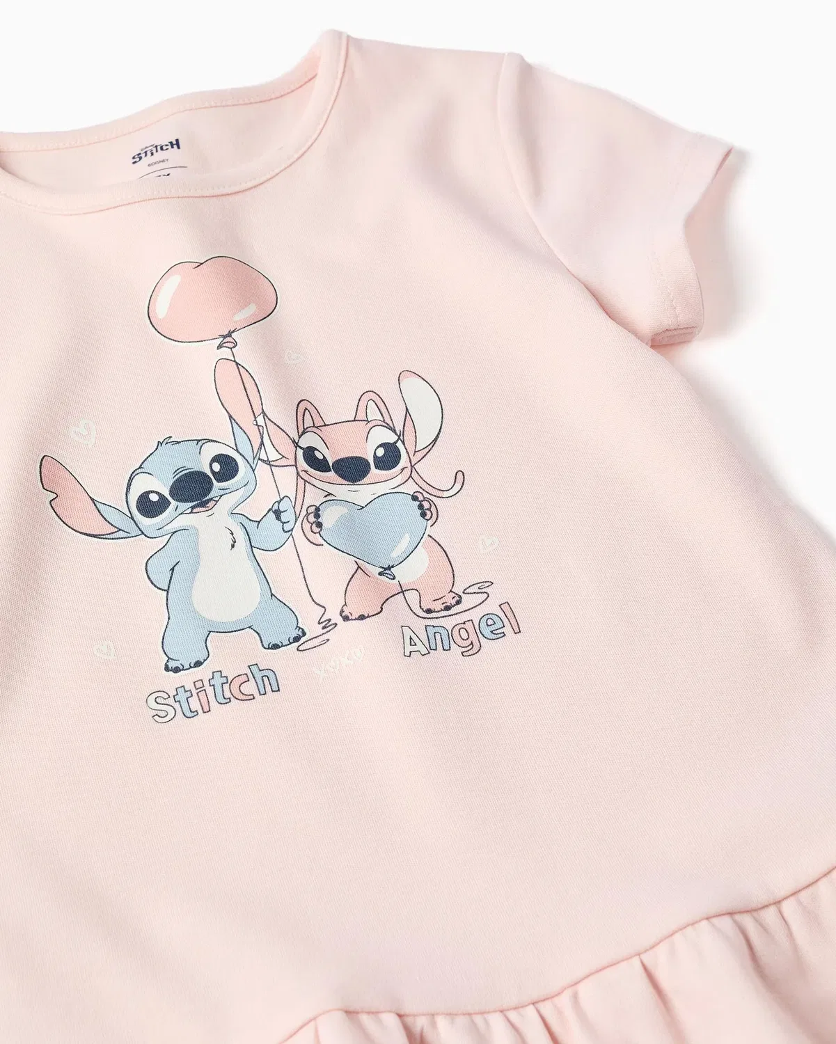 Детская пижама для девочек с принтом Stitch and Angel Zippy, Rosa — фото 3