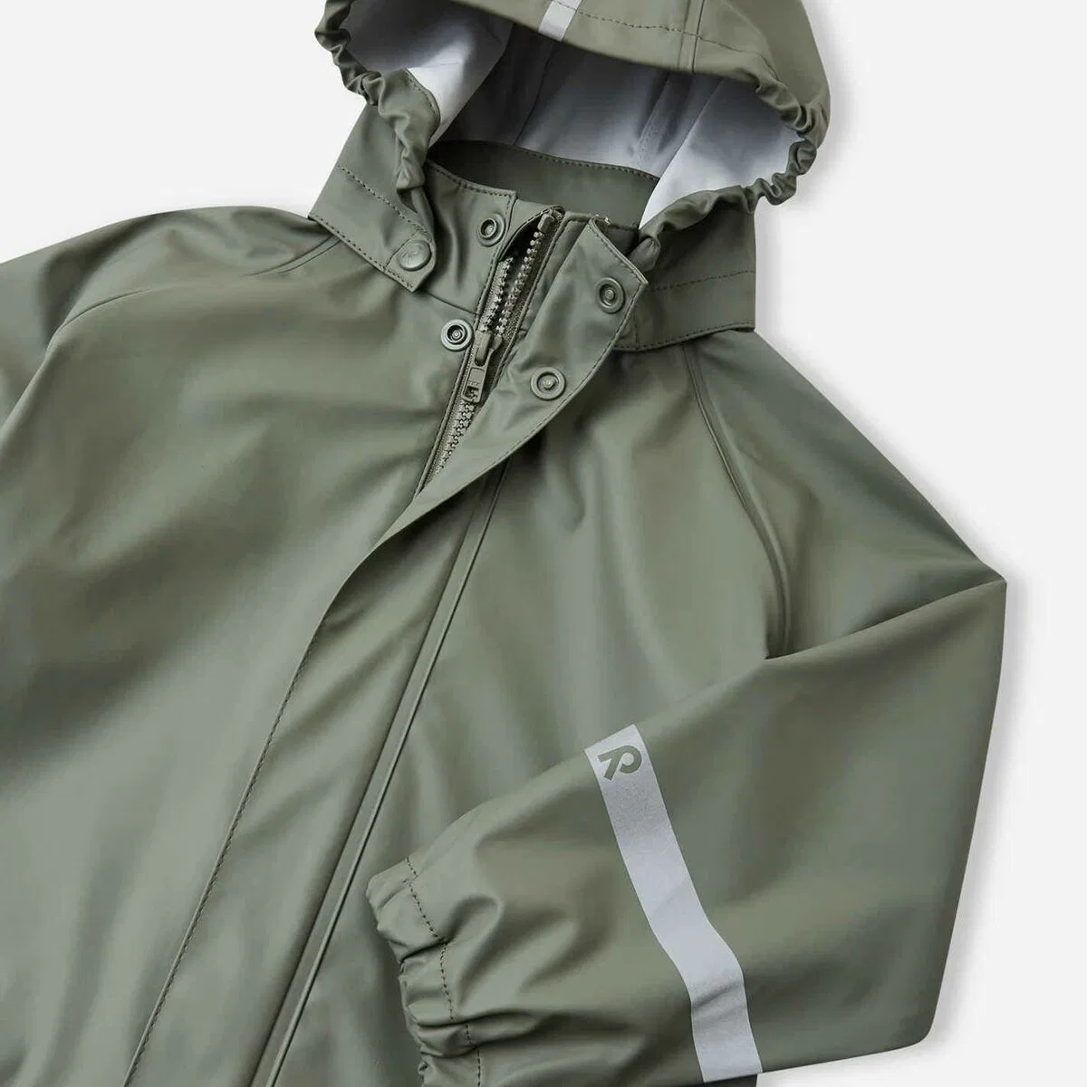 Детский дождевик для мальчиков с капюшоном Lampi Raincoat Reima, Greyish Green — фото 2