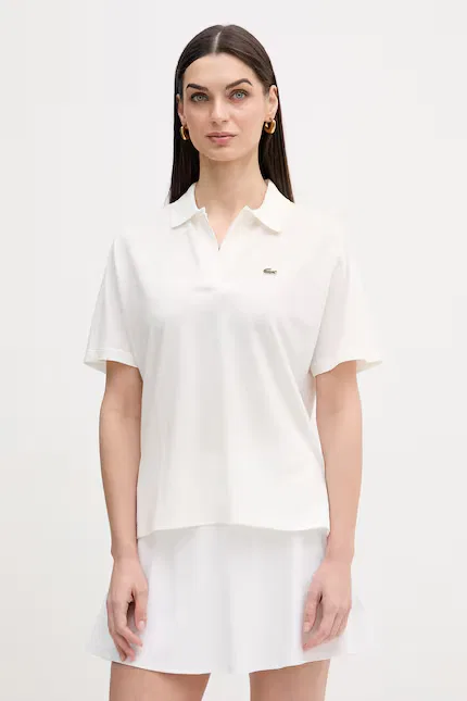 Поло Lacoste из лиоцелла, белое