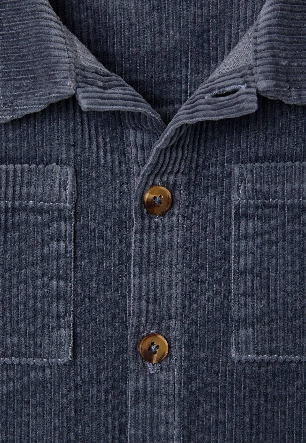 Cord-Hemdjacke baby jungen mit knopfleiste - рубашка Vertbaudet, Graublau — фото 3