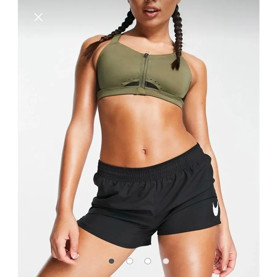 Спортивный бюстгальтер с высокой поддержкой и молнией Dri-Fit Alpha High-Support Padded Zip Training Nike, Зеленый — фото 4