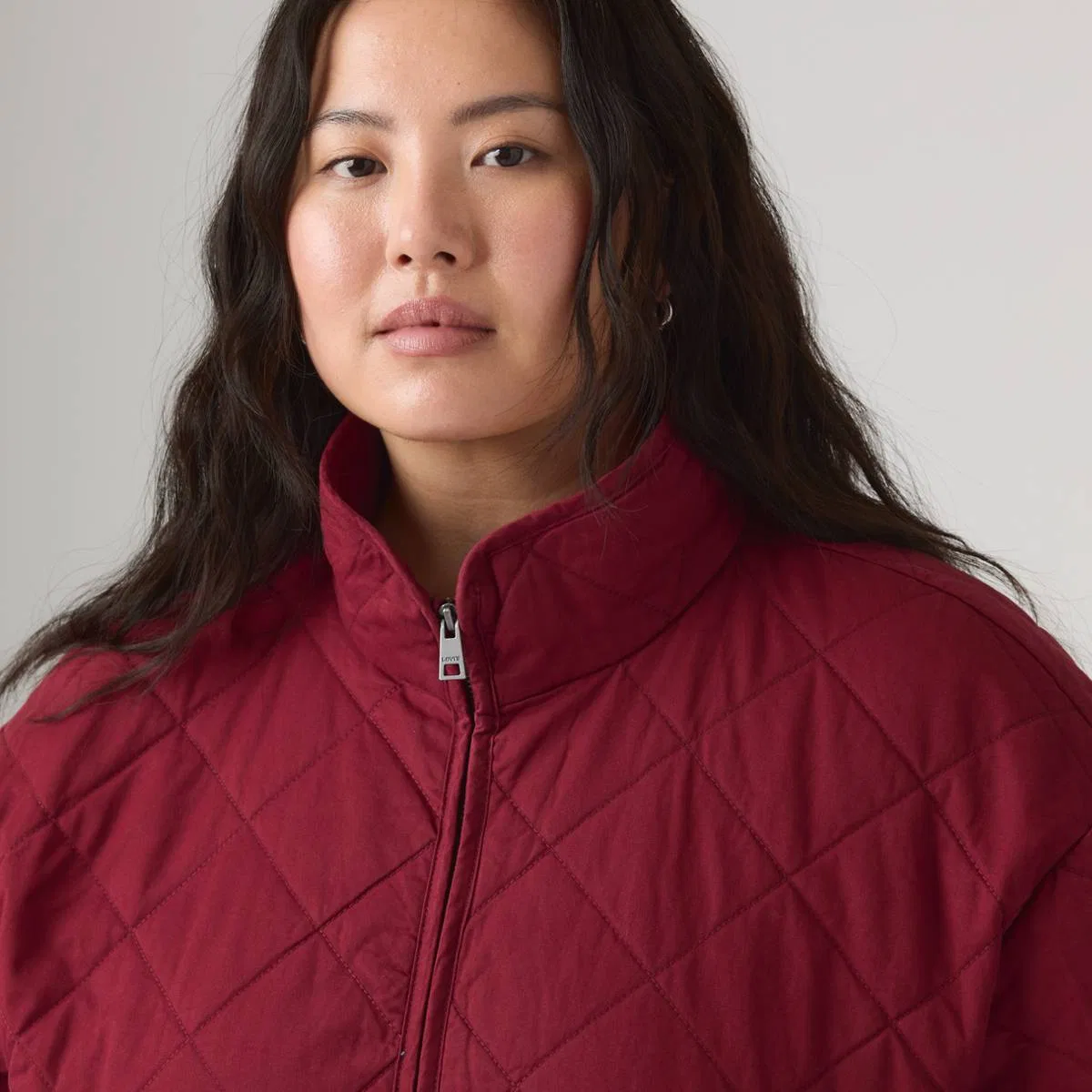 Хлопковая куртка с ромбовидной стежкой (большой размер) Levi's, Red - Red — фото 2