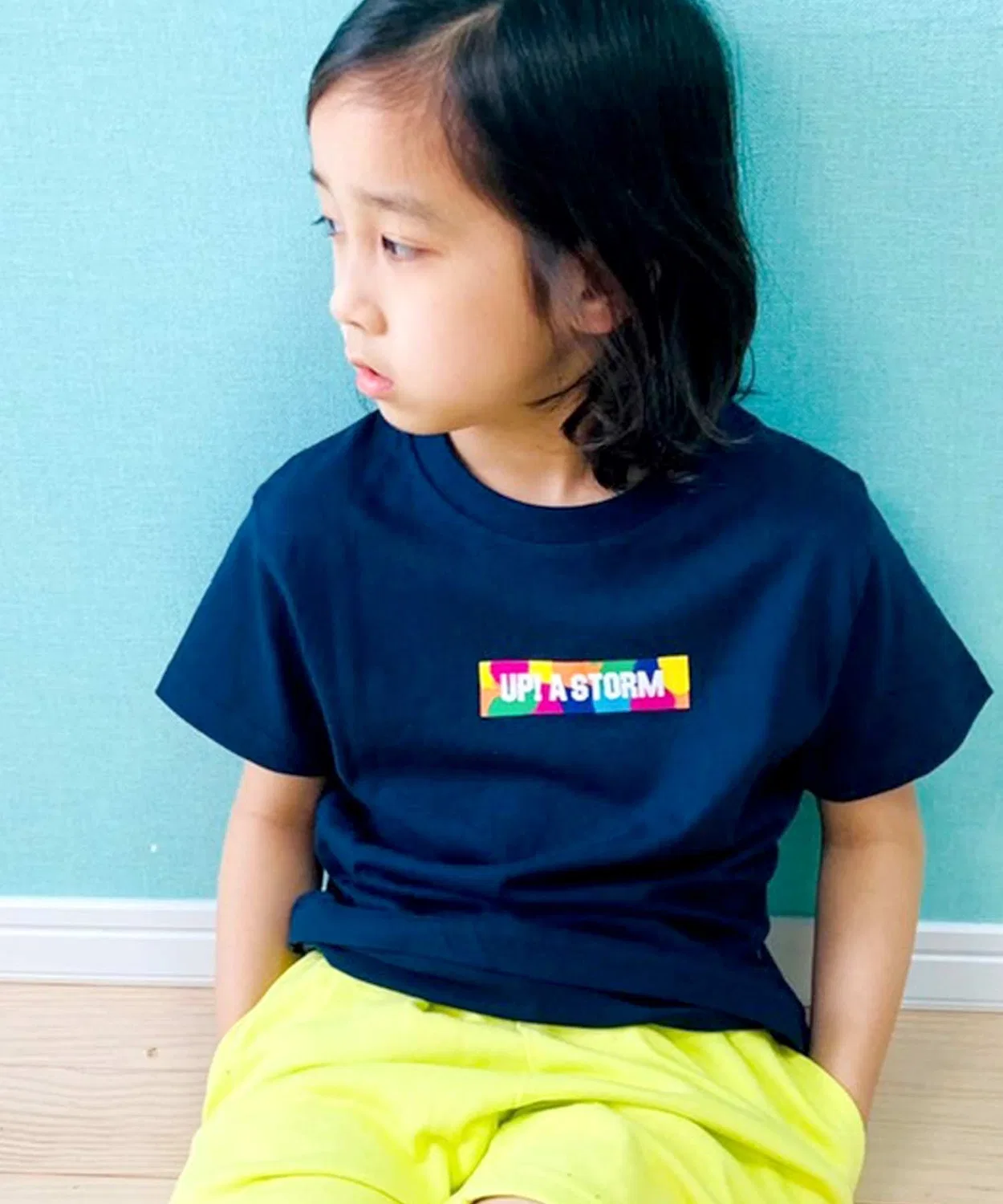 Детская футболка с принтом Box Logo с коротким рукавом SHISKY, Navy