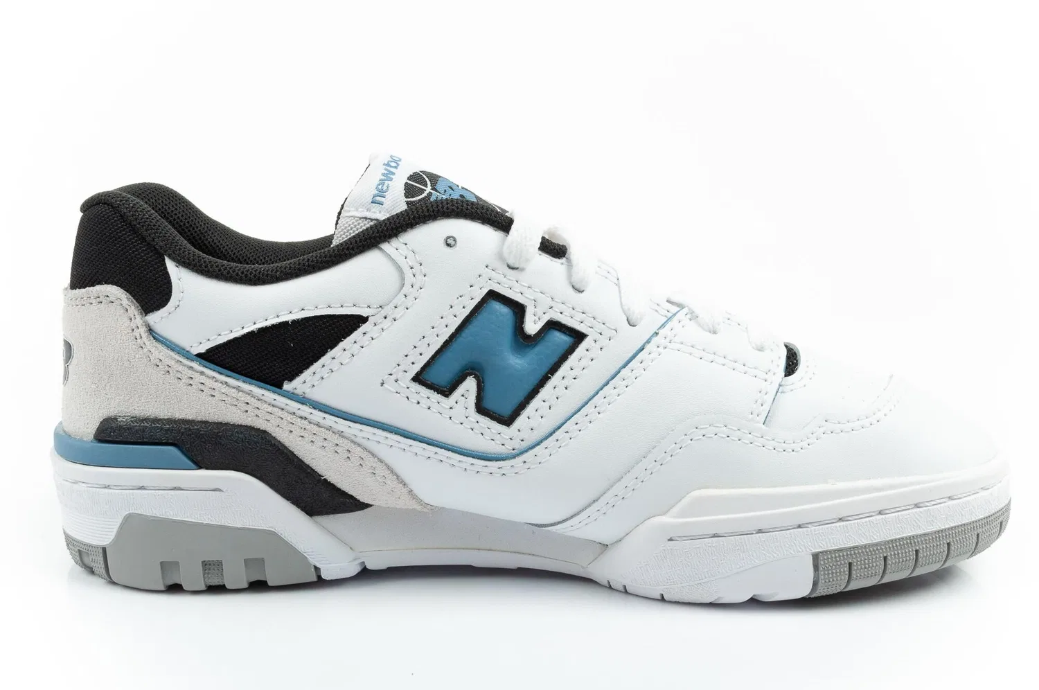 Детские кожаные кроссовки New Balance 550, Цвет Weiss Schwarz Blau — фото 4