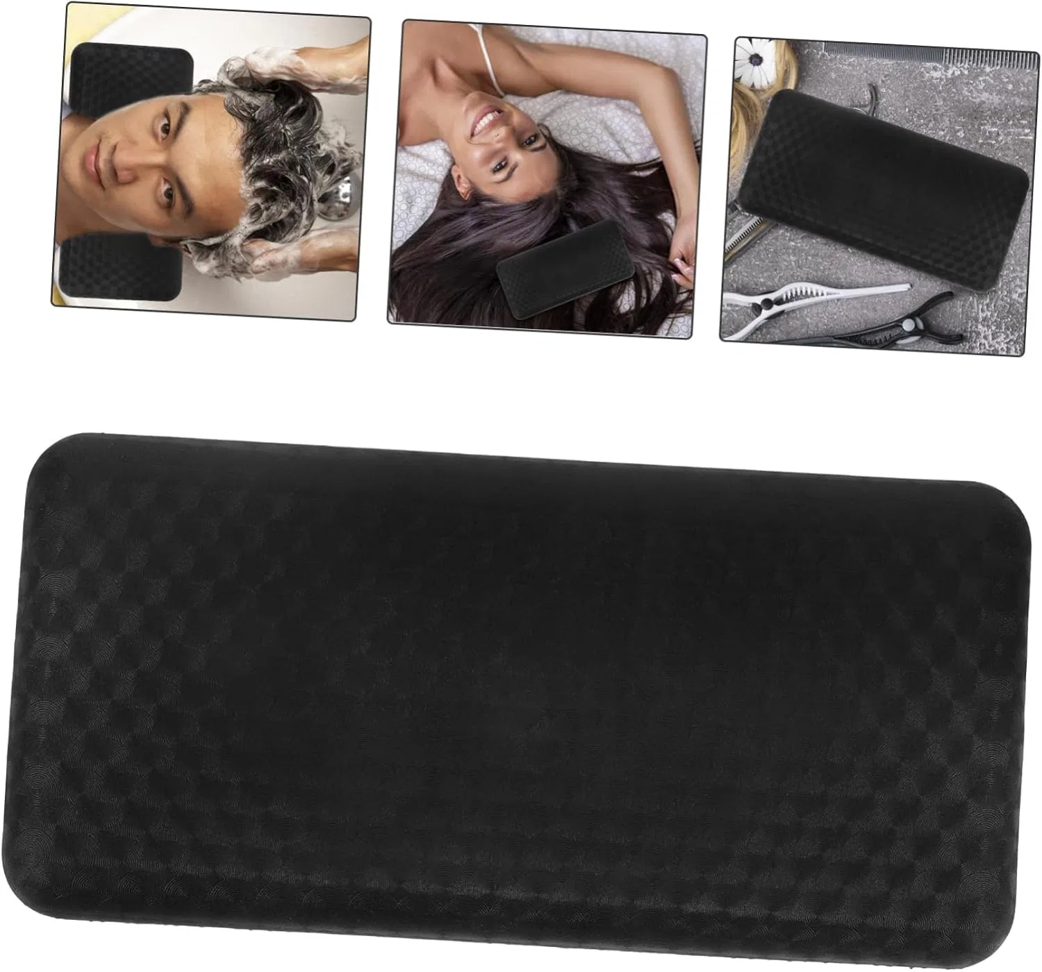 Подушка для мытья головы HAKIDZEL, резиновая, 22x11x3 см, Черный — фото 3