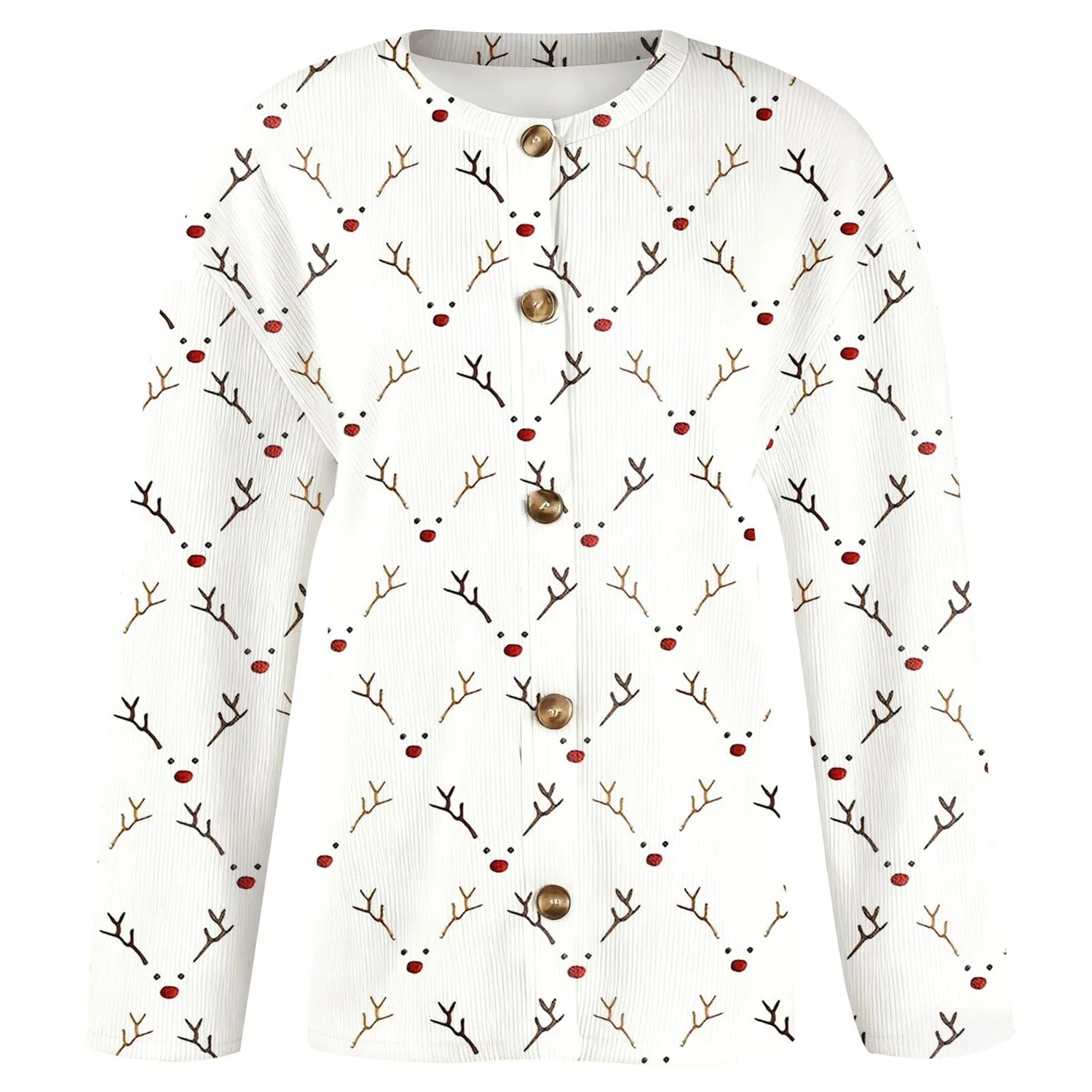 Женский кардиган с принтом Elegante cardigan casual con stampa e abbottonatura, Bianco N. 27 — фото 3