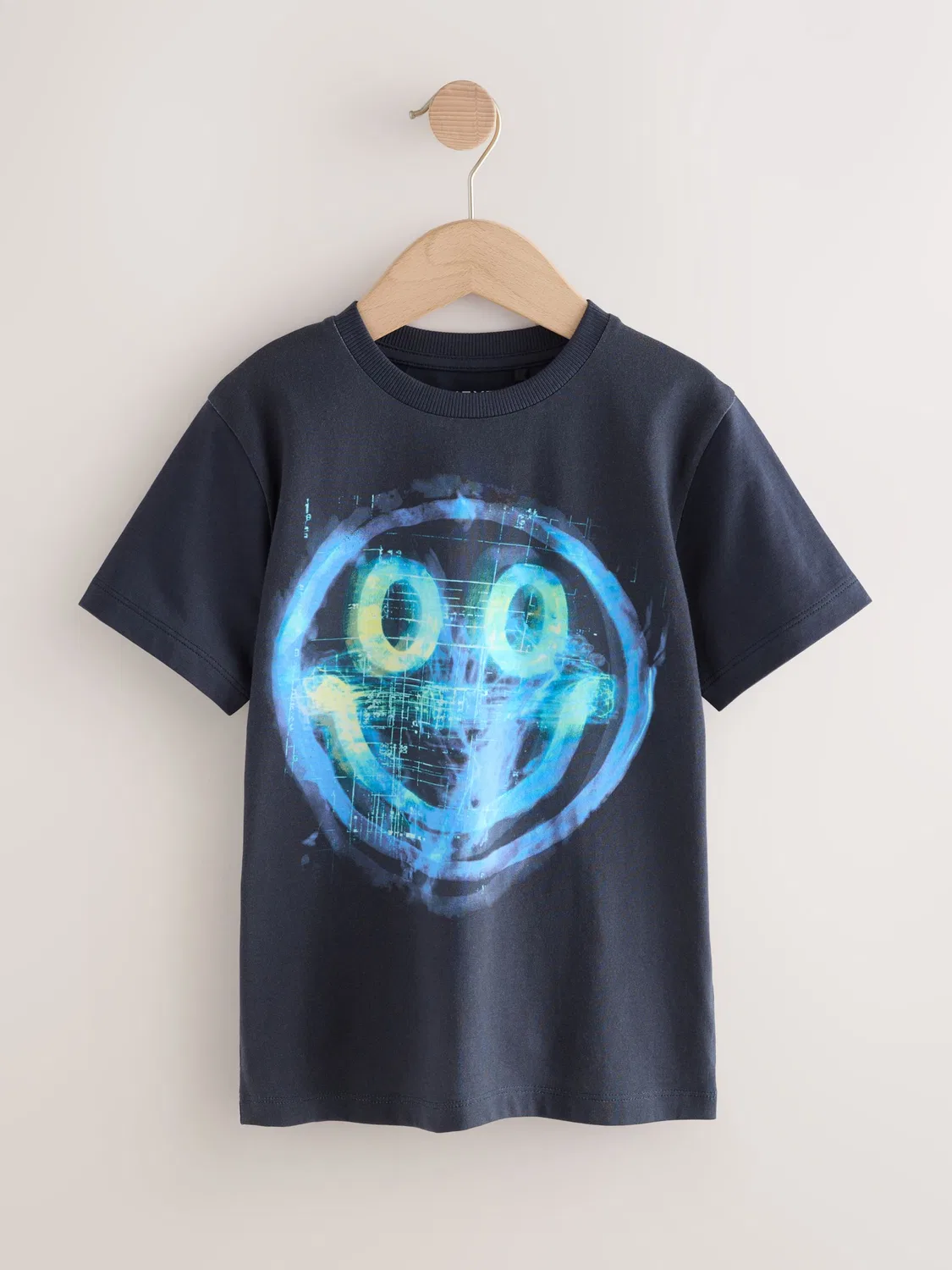 Футболка с принтом, Regular Fit Next, Navy Digi Happy Face