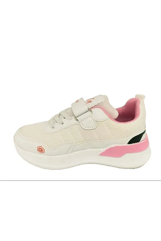 Детские кроссовки для девочек с текстильным верхом Pabuç Ailesi, White Pink — фото 4