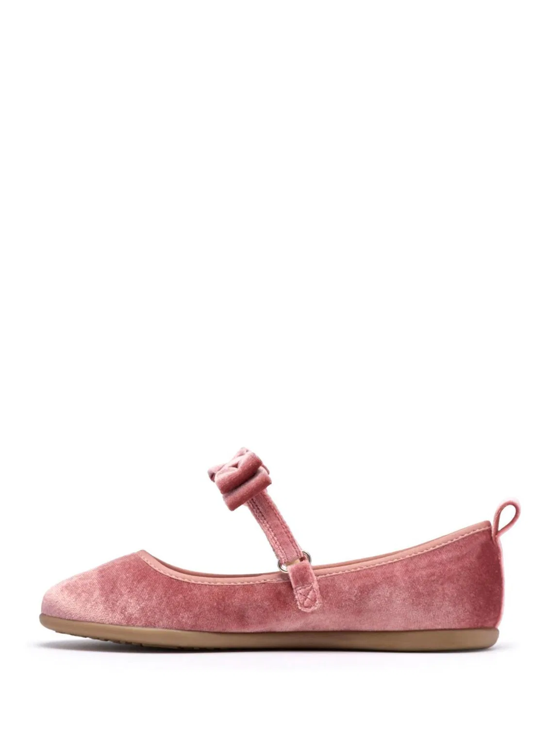 Туфли балетки Clarks Charm Bow, розовый велюр, съемный бант — фото 2