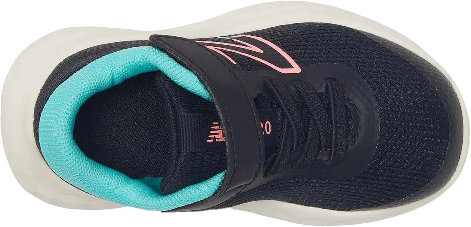 Детские кроссовки для девочек с банджи-шнуровкой New Balance, Black/Ultra Pink/Cyber Jade — фото 3