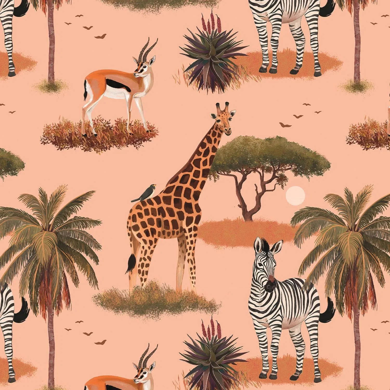 Футболка с принтом The African Savanna Walkiddy, белый — фото 3