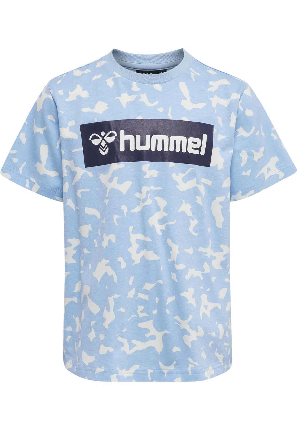 Детская хлопковая футболка с коротким рукавом Hummel, BLAU / Hellcyan