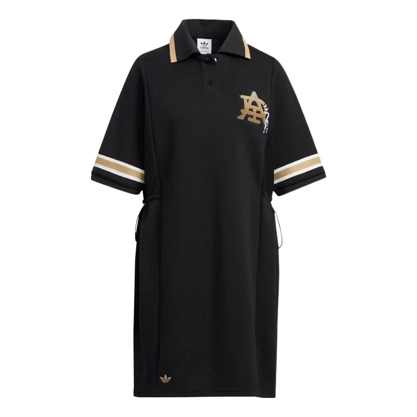 Платье-поло с контрастными полосками Modern Collegiate Adidas, черный