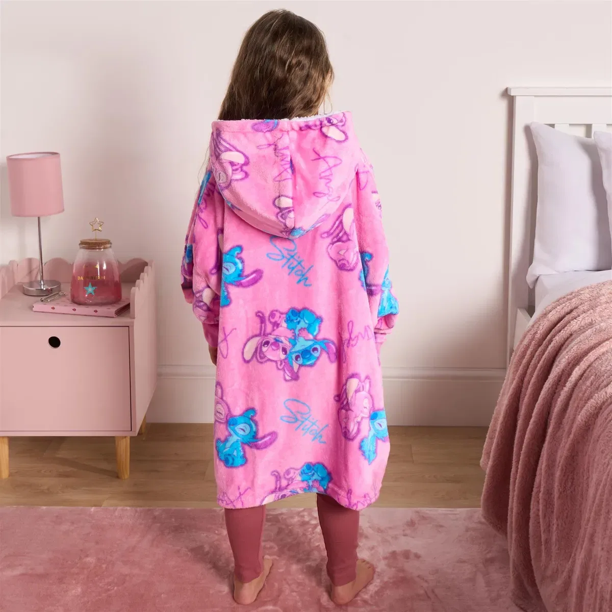 Детский худи с принтом Stitch Ohs, Pink — фото 3