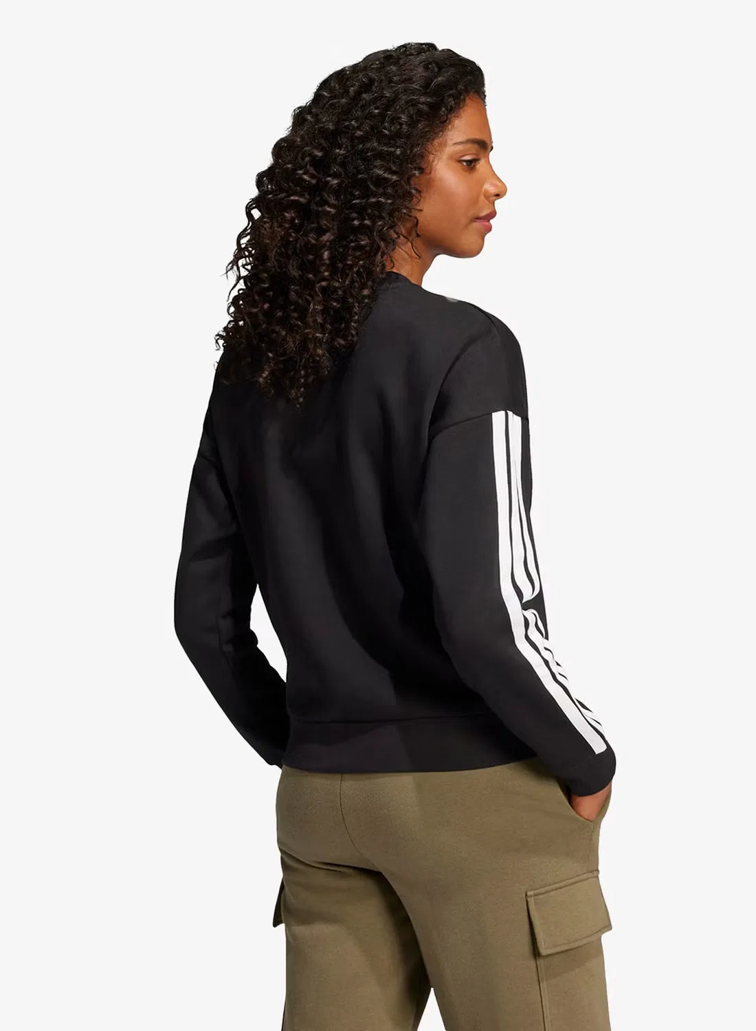 Свитшот с принтом 3-Stripes Adidas, черный — фото 2