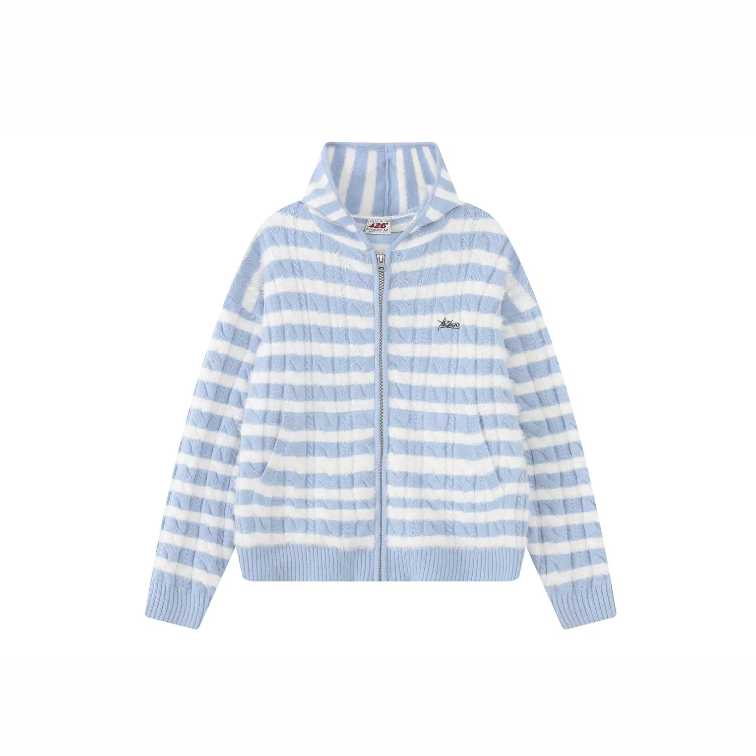 Детский свитер с капюшоном и кардиганом F426, Light Blue