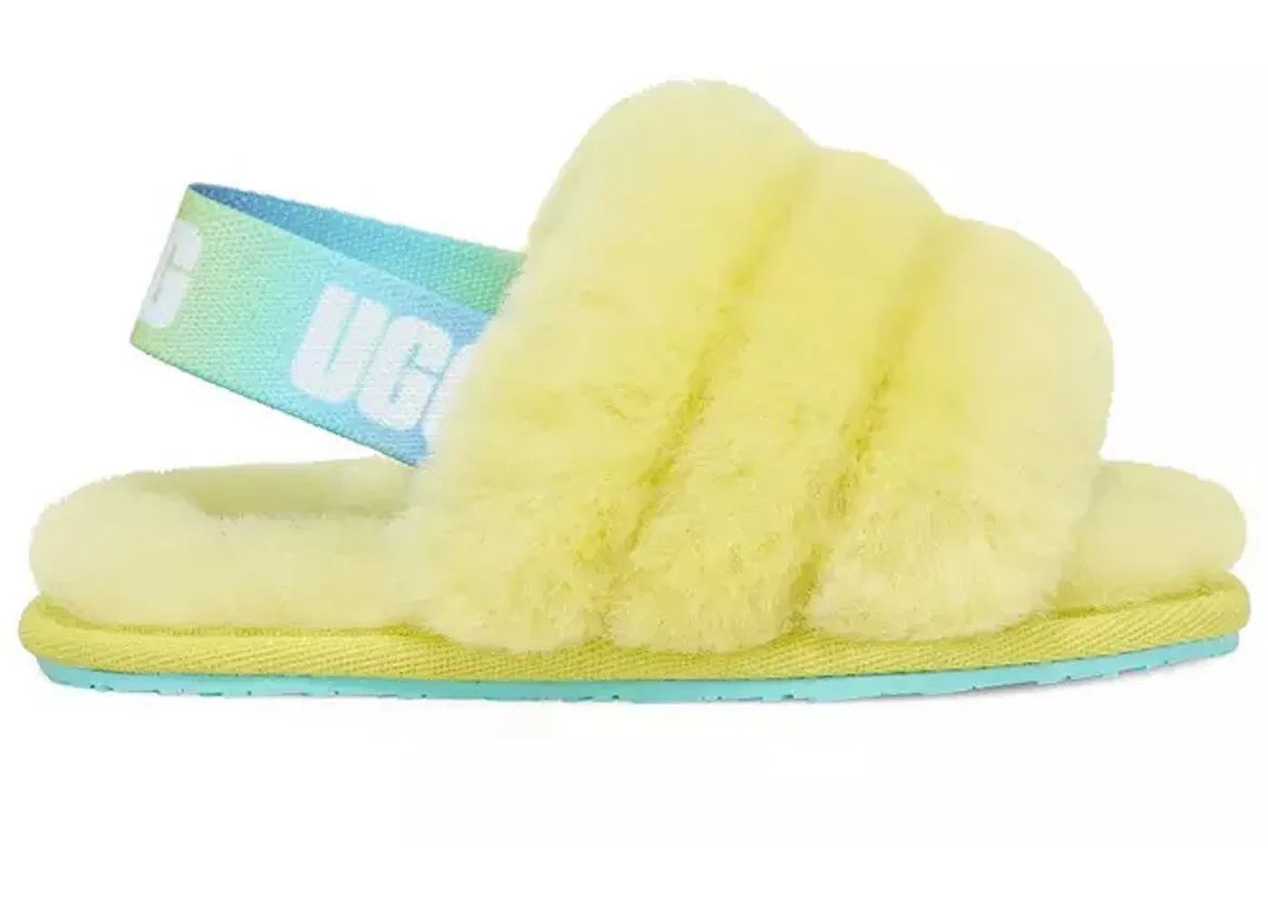 Детские шлепанцы с принтом UGG Fluff Yeah Slide, Pollen Gradient
