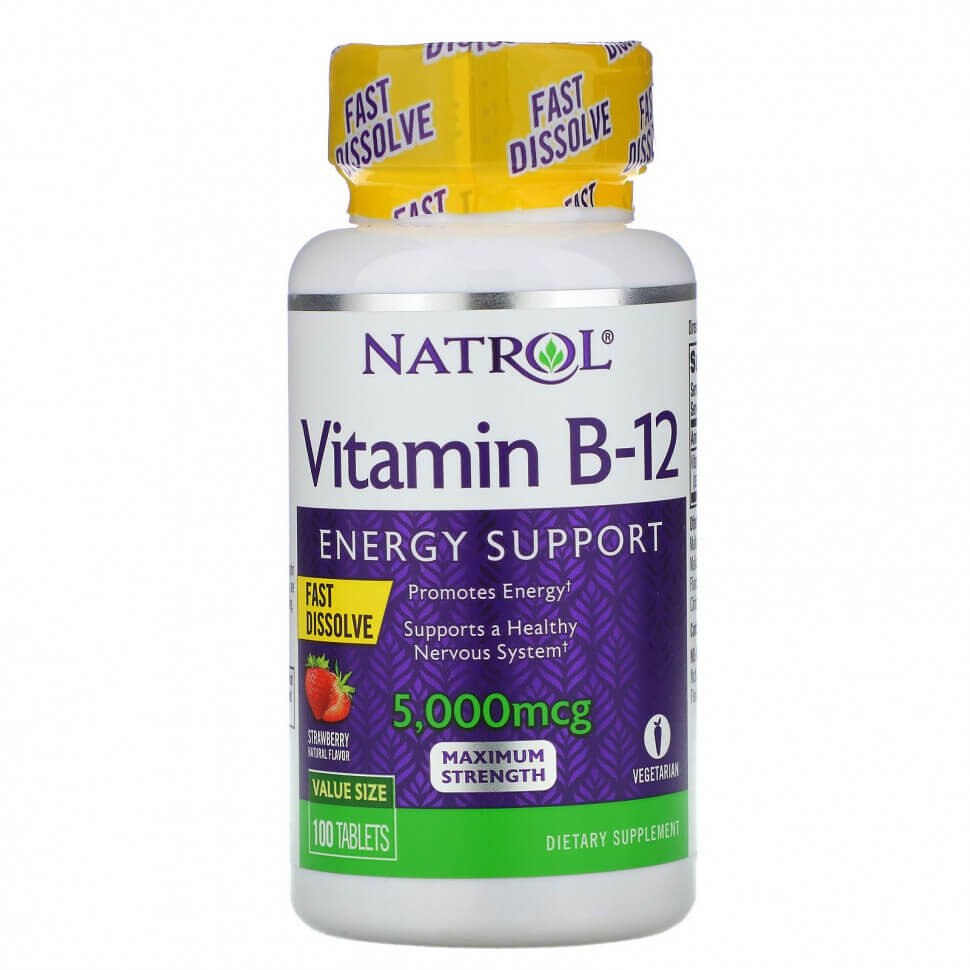 

Витамин B12 Natrol Vitamin B12 5000 мкг, 100 таблеток