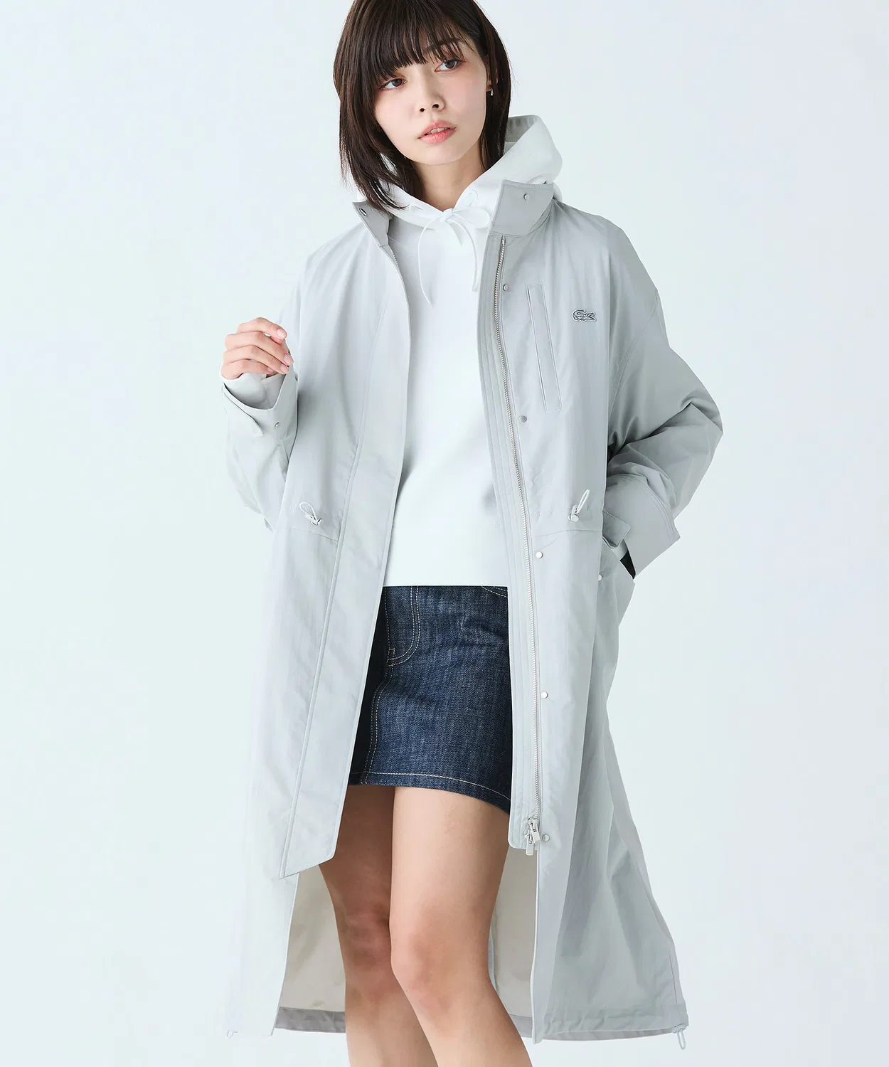 Женский плащ с водоотталкивающим покрытием, модель Utility Coat LACOSTE, Beige — фото 2