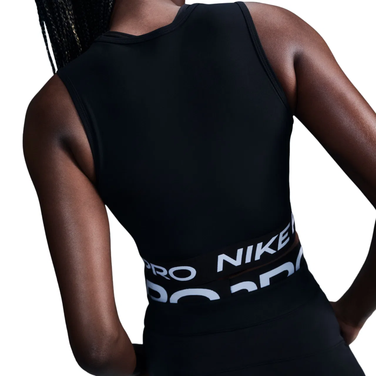 Женский топ-кроп Nike Pro Dri-FIT 365, черный/белый — фото 2