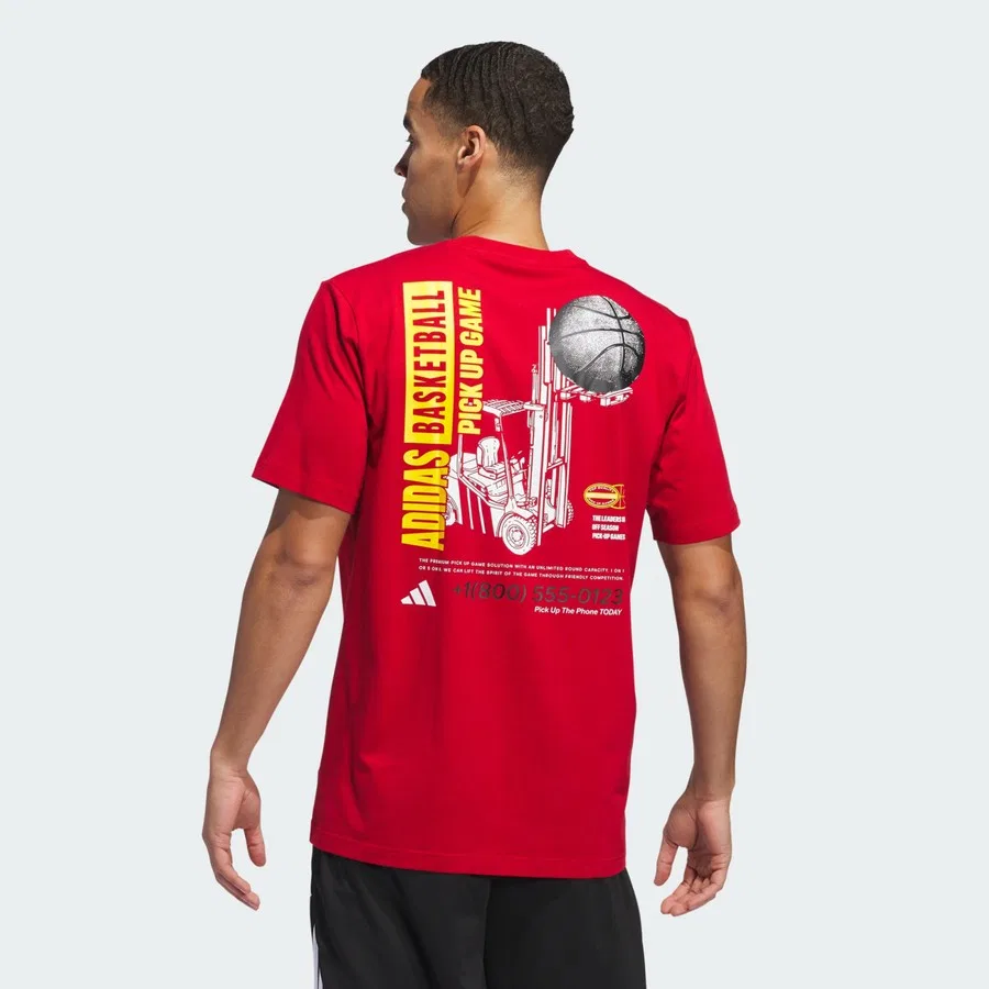 Футболка с принтом Performance JI7106 Pick-up Game Graphic adidas, Красный — фото 2