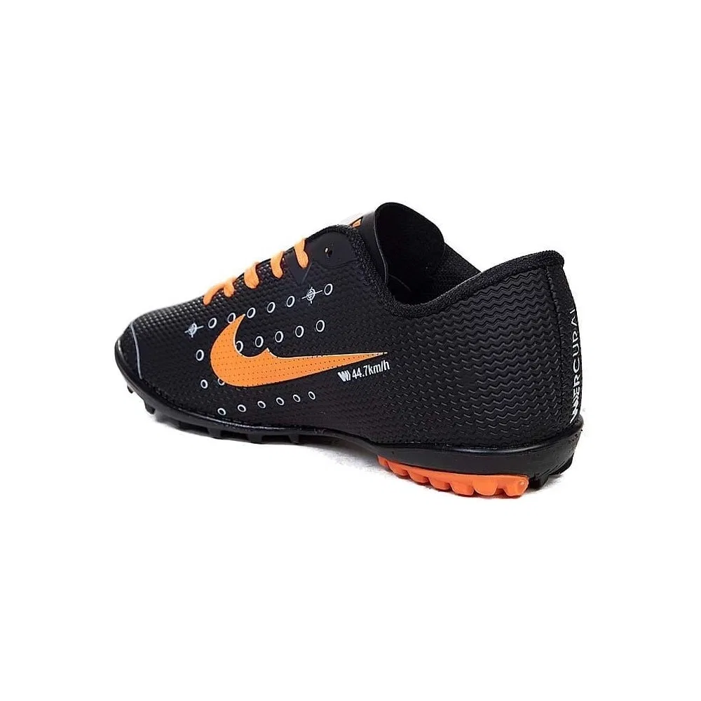 Детские футбольные бутсы для мальчиков с искусственной кожей Black Orange RUNSTEP — фото 3