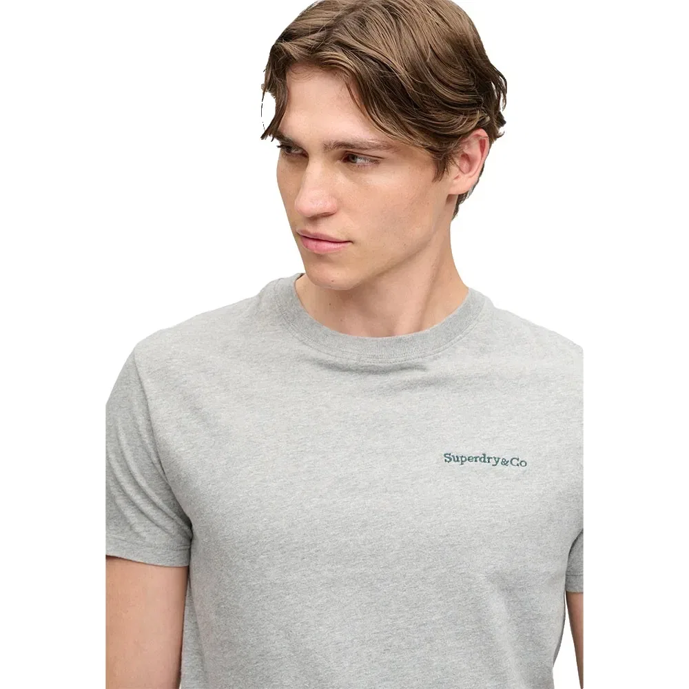 Мужская футболка с коротким рукавом Essential Company Logo Superdry, Grey — фото 3