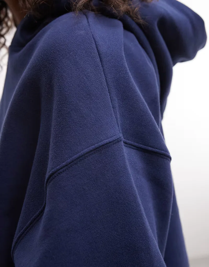 Толстовка Nike Studio Fleece средней плотности, свободного кроя, темно-синий — фото 3