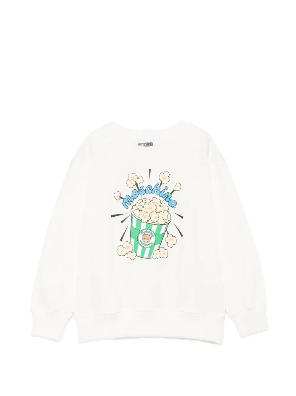 Свитшот с принтом попкорна Moschino Kids, белый