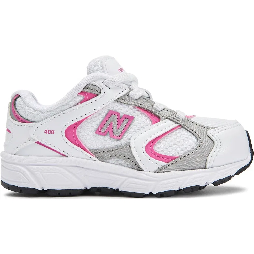 Детские слипоны 408 для малышей New Balance, White/Pink — фото 2