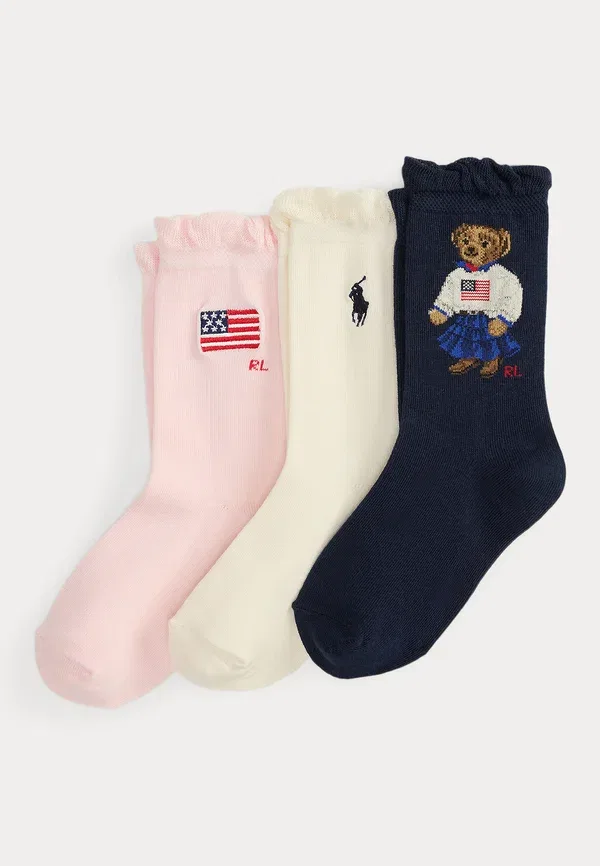 Носки хлопковые Polo bear crew sock 3-pack Polo Ralph Lauren Navy, Ivory, темно-синий