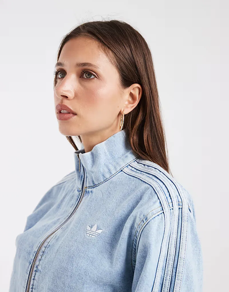 Спортивная куртка Adidas Originals Firebird из денима, светло-голубой — фото 2