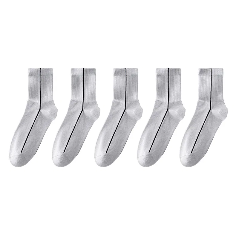 Детские носки до середины икры, 5 пар, Light Gray, MIIOW