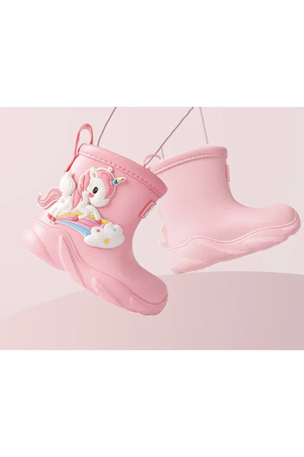 Детские сапоги для девочек с принтом Petityu, Pink