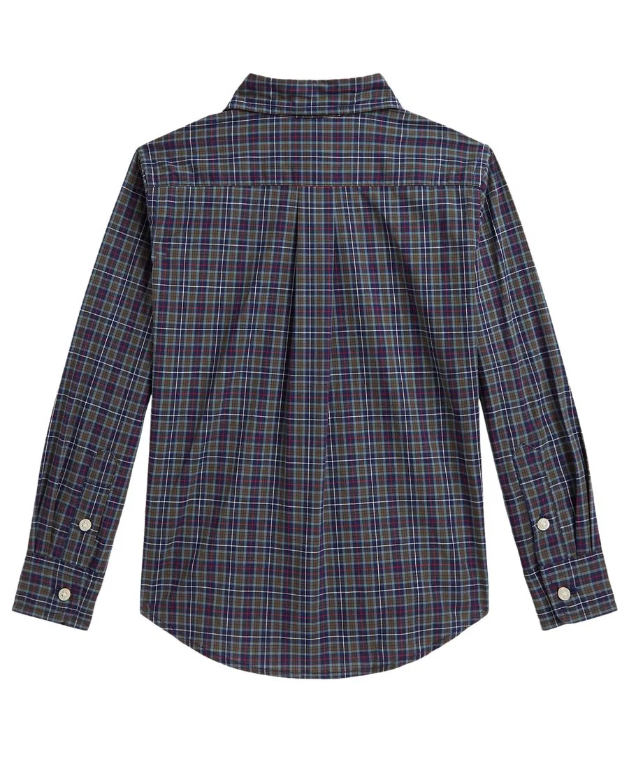 Мальчиковая рубашка из хлопкового поплина с принтом Polo Ralph Lauren, Blue Brown Multi — фото 2