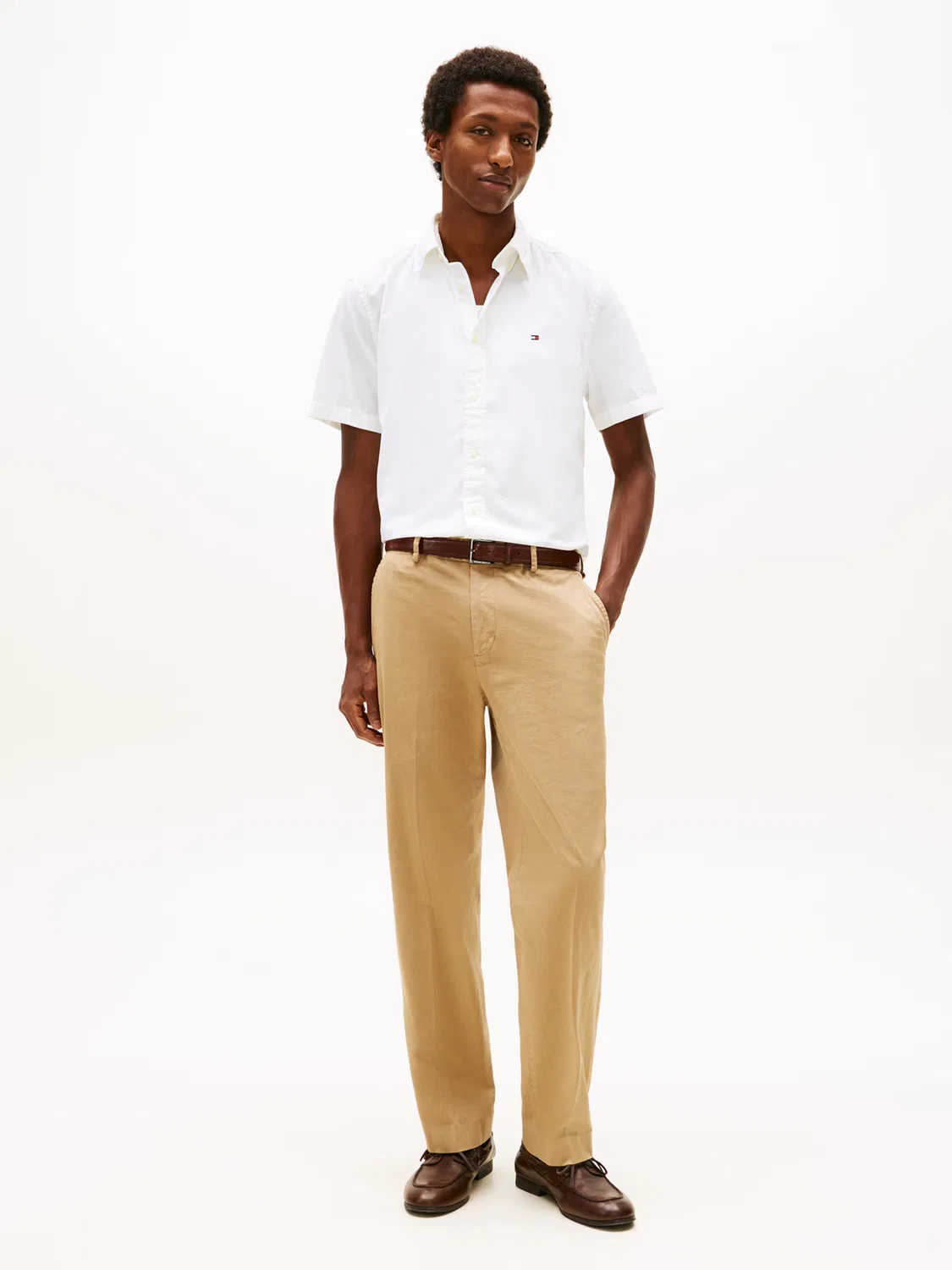 Рубашка на пуговицах Tommy Hilfiger Regular fit CORE FLEX белого цвета — фото 4