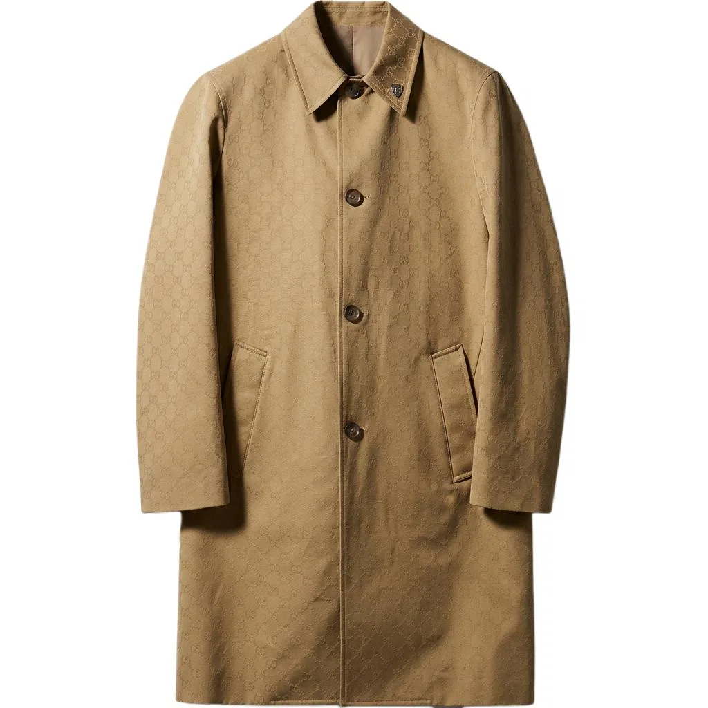 Мужское пальто свободного кроя Beige GUCCI