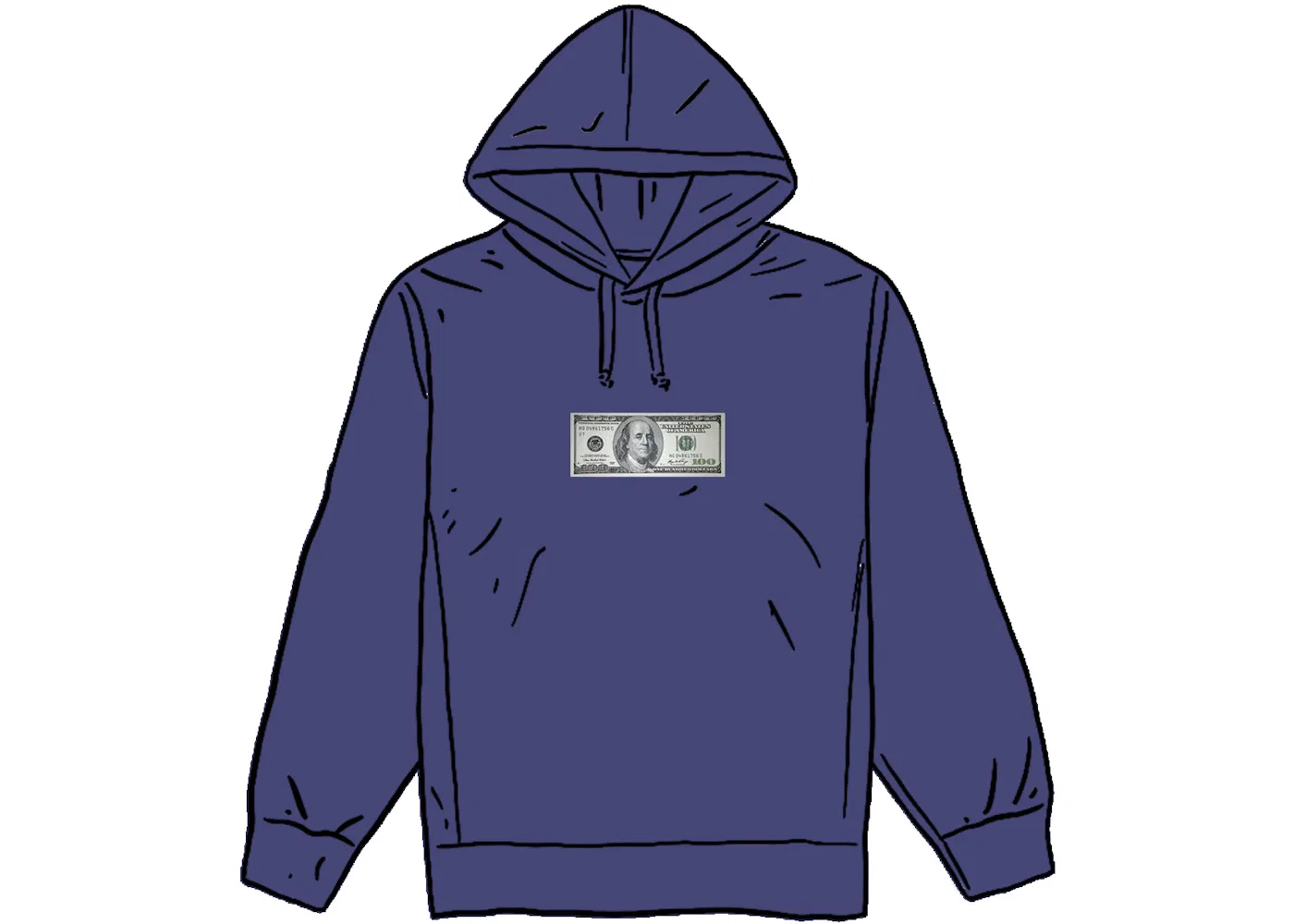 Мужской худи Franklin с принтом Supreme, Washed Navy